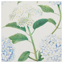 Hydrangea Bleu Blanc Motif de Jardin