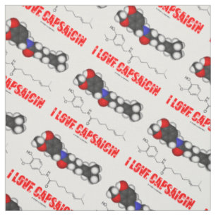 Tissu I Love Capsaicin Chili Pepper Chemical Molecule