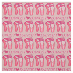 Tissu I Love Dance Rose Ballerina Ballet Toe Pointe Chau
