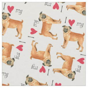Tissu I Love my Petit Brabancon