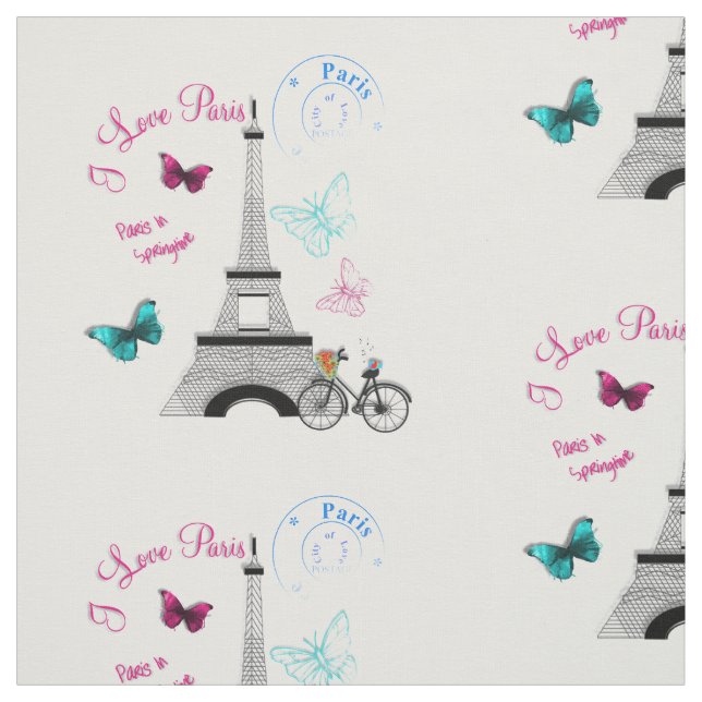 Tissu I Love Paris In Springtime (Échantillon)