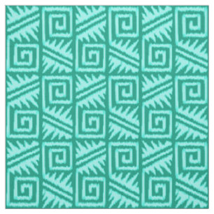 Tissu Ikat Aztec Tribal - Turquoise et Aqua