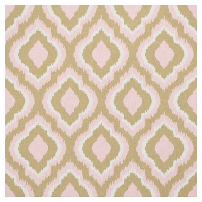 Tissu Ikat marocain rose et or (Échantillon)