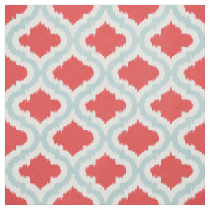 Tissu Ikat marocain turquoise mou motif