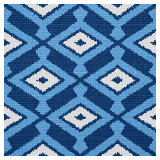 Tissu Ikat Motif, Indigo et Denim Blue (Échantillon)