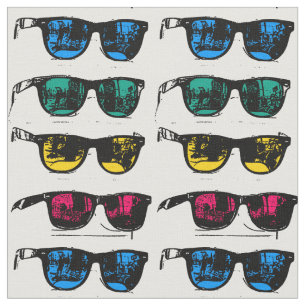 Tissu Illustration colorée fraîche de lunettes de sole