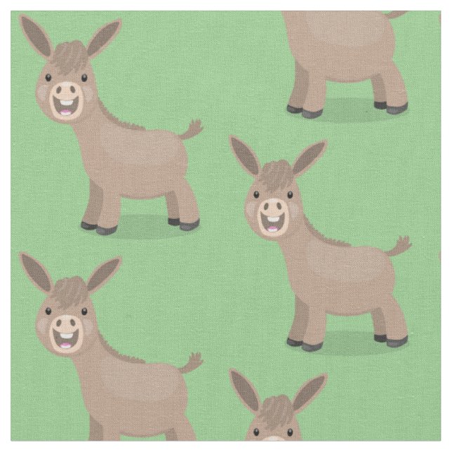 Tissu Illustration d'âne miniature joyeux (Fermer)