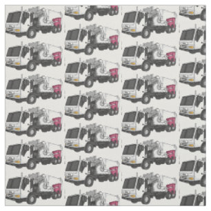 Tissu Illustration de camion à ordures