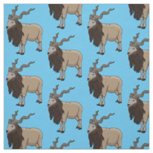 Tissu Illustration de chèvre Markhor en dessin animé