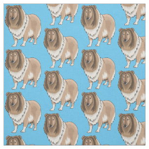 Tissu Illustration de chien Rough collie