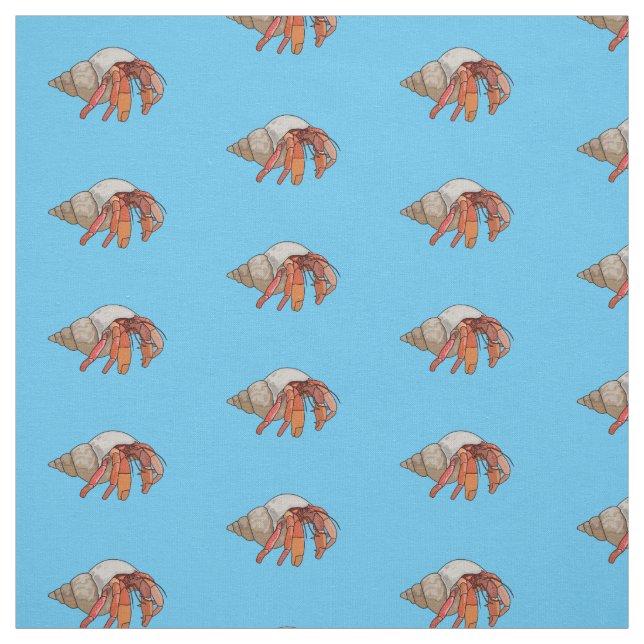 Tissu Illustration de crabe ermite (Échantillon)