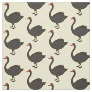 Tissu Illustration de cygne noir