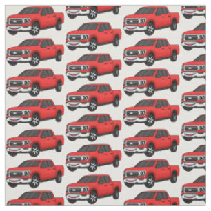 Tissu Illustration de dessin animé de camionnette rouge