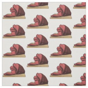 Tissu Illustration de dessin animé de jambon