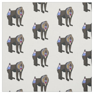 Tissu Illustration de dessin animé Mandrill