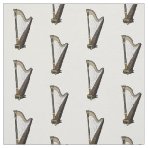Tissu Illustration de dessin animé sur la harpe
