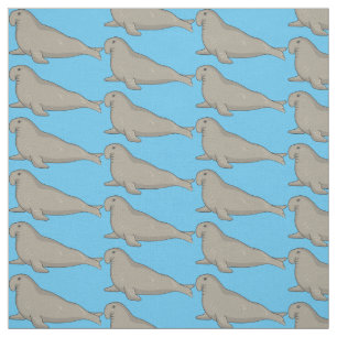 Tissu Illustration de dessin de phoque éléphant