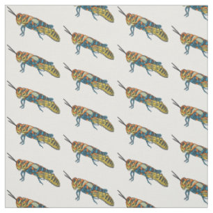 Tissu Illustration de la caricature de la sauterelle en