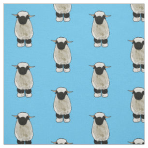 Tissu Illustration de la caricature de mouton Valais Bla