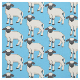 Tissu Illustration de la caricature de mouton Valais Bla