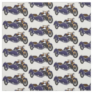 Tissu Illustration de moto pourpre Sidecar