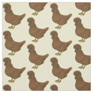 Tissu Illustration de poulet à la polis chamois