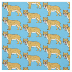 Tissu Illustration de tigre à dents de sabre