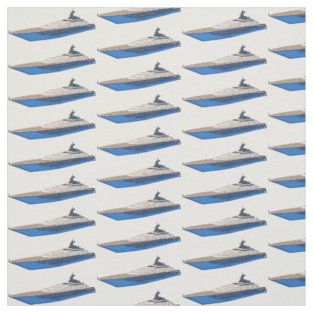 Tissu Illustration de yacht (Échantillon)