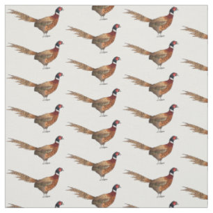 Tissu Illustration d'oiseau faisan à cou circulaire