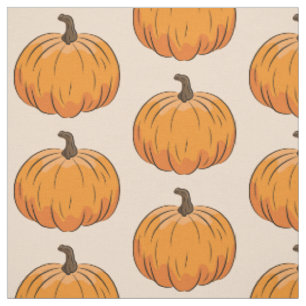Tissu Illustration du Citrouille de dessin animé orange