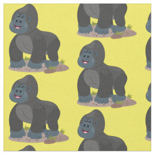 Tissu Illustration d'un grand joyeux gorille