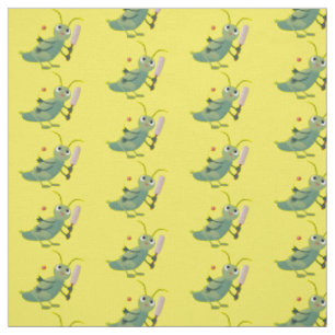 Tissu Illustration d'un insecte du cricket vert mou
