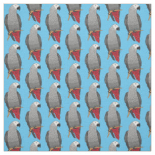 Tissu Illustration d'un perroquet gris en Afrique