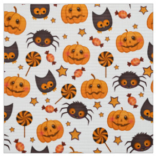 Tissu Illustration mignonne de motif de Halloween