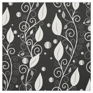 Tissu Illustration moderne abstraite d'encre noire et bl