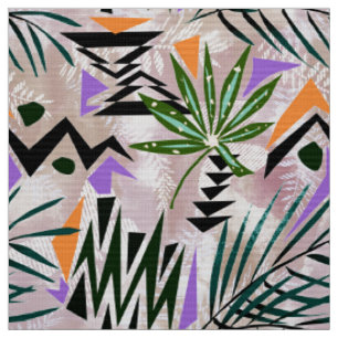 Tissu Illustration tropicale hawaïenne lumineuse