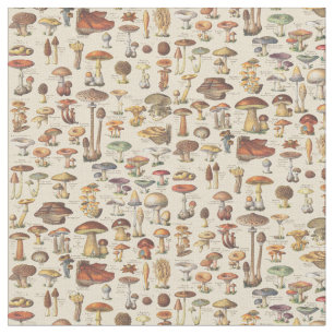 Tissu Illustration vintage des champignons