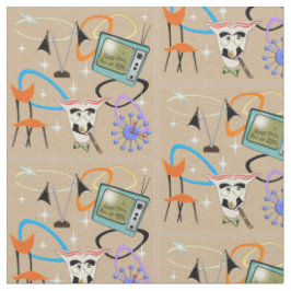 Tissu Images iconiques d'années '50 astucieuses sur