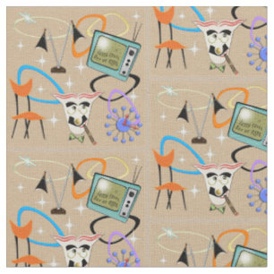Tissu Images iconiques d'années '50 astucieuses sur