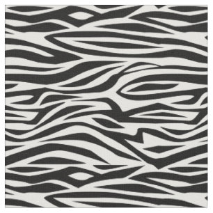 Tissu impression animale rayures zèbre sauvage noir blan