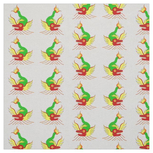 Tissu impression de dragon effrayant (Échantillon)