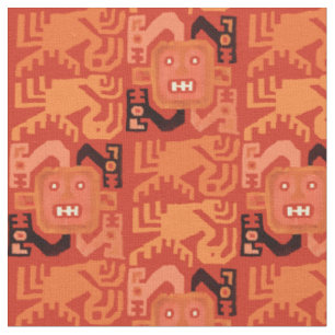 Tissu Impression d'un Motif tribal péruvien précolombien