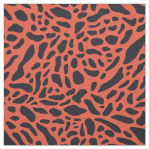 Tissu Impression jaguar en gras - noir et rouge