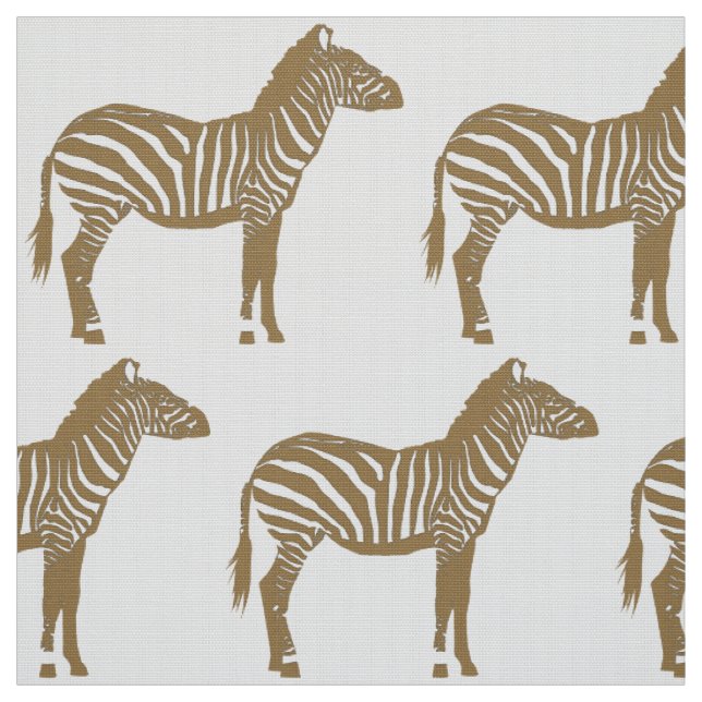 Tissu Impression Zebra - Taupe Tan et Blanc (Échantillon)