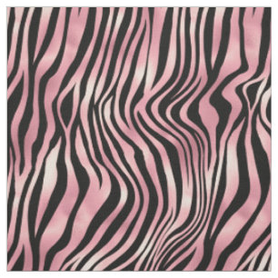 Tissu Impression Zèbre rose et noir