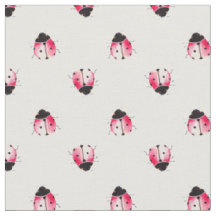 Tissu imprimé avec coccinelle à l'aquarelle mignon