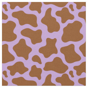 Tissu imprimé de vache brun violet pastel