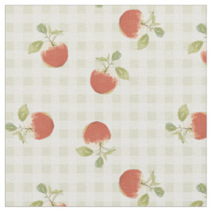 Tissu Imprimé gingham automnal pique-nique pomme