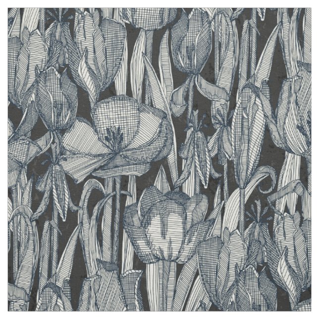 Tissu indigo de pourriture des tulipes (Échantillon)