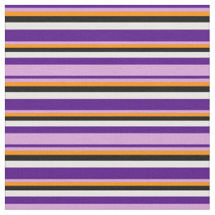 Tissu Indigo, Plum, Orange foncé, Noir & Blanc couleur